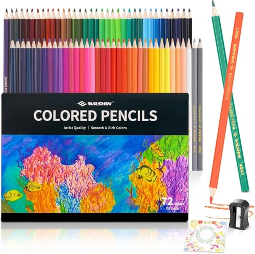 Colored Pencils for Adult Coloring Books, 72 Count Colored Pencils Set for Sketching, Drawing, Coloring & Painting, Pre-sharpened Pencil for Beginners, Ideal Art Supplies for Artists - color: 72colos