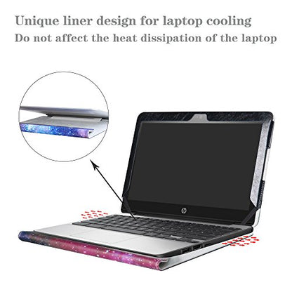Protective Case Cover for HP Chromebook 11 G5 EE/G4/G3/G2/G4 EE/11-2000 Series Laptop(Warning:Not fit HP Chromebook 11 G6 EE/G5/G1/11-v000/11-1100 Series) 11.6",Galaxy - color: Galaxy