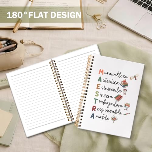 Teacher Spiral Notebook Journal, End of Year Best Teacher Gifts Journal for Notes Planning, Maestra for Notes Planning Gifts, Teachers Office Supplies, 5.5 X 8.3 Inch - color: Maestra