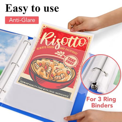 200 Pack Sheet Protectors 8.5 x 11 inch Clear Page Protectors for 3 Ring Binder, Plastic Sleeves for Papers, Document - size: 200Pack