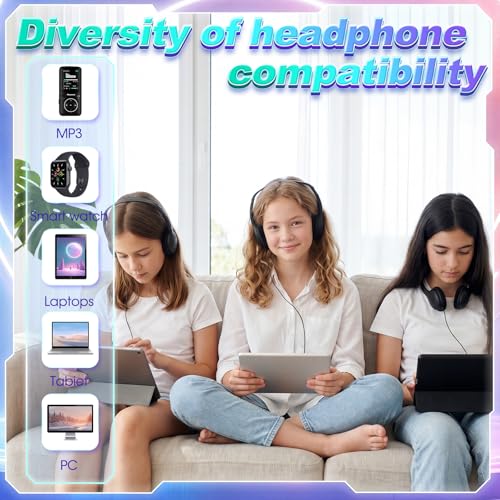 Hoteam 100 Pack Headphones for Classroom Bulk Students Adjustable Headphones Wired Pack Black Over the Head Earphones with 3.5 mm Plug for School Library Museums Charity Donate(Black,Novelty) - color: Black, style: Novelty