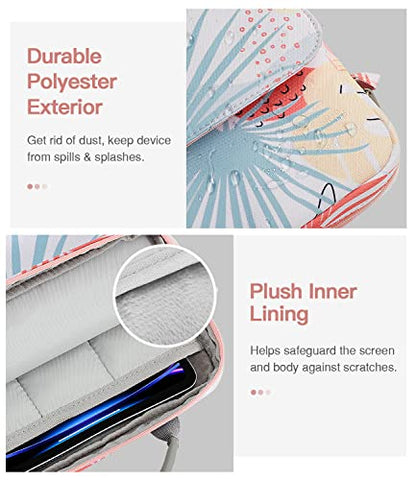 MoKo 13 Inch Tablet Sleeve Bag Carrying Case with Shoulder Strap Handle | Fits iPad Pro 13-inch M5, iPad Air 13-inch M4/M3, iPad Pro 12.9 M2/M1 and Galaxy Tab S8+/S9+ 12.4, Tropical Leaf - color: Tropical Leaf, size: 12.9 inch
