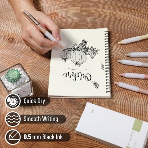 Mr. Pen- Retractable Gel Pens, 6 Pack, Black Ink, Boho Barrels | Fine Point 0.5 mm, Fast Dry, Smooth Writing, Cute Pens for Drawing, Writing Planner and School Supplies - color: Boho Barrels, size: 6 Pack