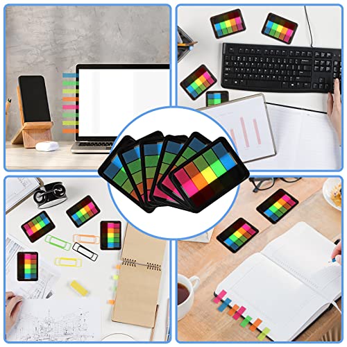 600 Pieces Sticky Index Tabs Page Flags, ALOTCHE Transparent Sticky Notes Book Sticky Tabs for Annotating Books, Neon Pop Up Index Tabs Self-Adhesive Page Marks for Classify File - style: Black Box 600 Sheets