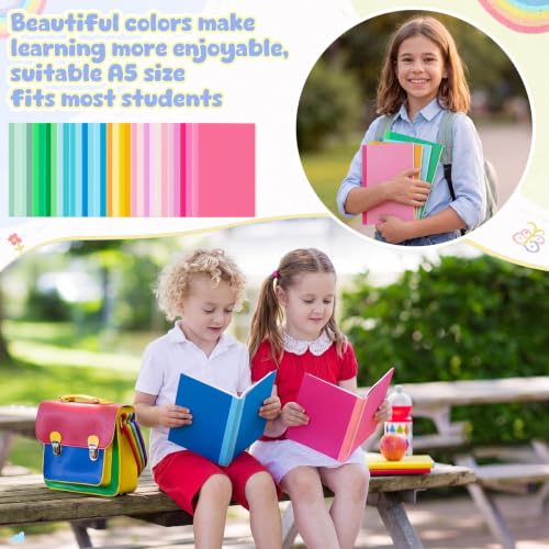 Handepo 100 Pack A5 Composition Notebooks Bulk 5"x8" Wide Ruled Soft Cover Journals, 60 Pages Composition Notebooks Bulk School Supplies for Students Classroom Office - color: Fantastic, size: A5