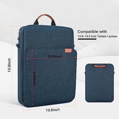 12.9-13 Inch iPad Carrying Bag for 2026 13 inch iPad Air M4 M3 M2 & iPad Pro M4 M5 with Magic Keyboard, iPad Pro 12.9, Travel Shoulder Sleeve Case Bag, Navy Blue - color: Navy Blue, size: 12.9-14 inch