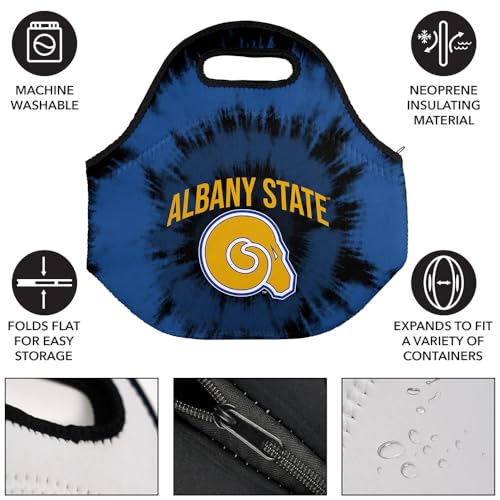Campus Lab Albany State University Tie-Dye Soft Neoprene Lunch Bag, School - color: Albany State University Golden Rams