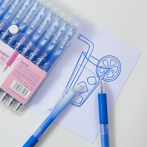 12Pcs Retractable Erasable Gel Pens Clicker,Fine Point 0.7mm Smooth Writing Pens,For Writing Journaling Taking Notes School Office Home. (12Blue) - color: 12Blue