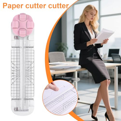 Paper Trimmer - 4 in 1 Photo Cutter, Multi Function Craft Tool, Precision Cutting Device | Blade for Scrapbooking School Office Classroom Wrapping Packaging Label Coupons Picture