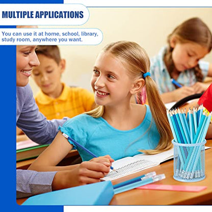 CHENGU 24 Pcs Blue Pencils for Kids Erasable Wood Pencils Pack Cute School Supply for Kid with Top Eraser Blue Wooden Back to School Kit Drawing Work Summer Office Gift