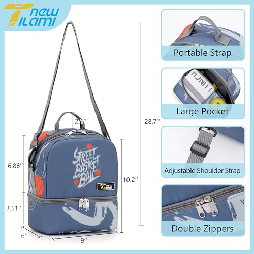 NEW TILAMI Kids Lunch Bag Double Insulated for tilami Rolling Backpack Girls Boys forTravel School Picnic, Court Blue - color: Court Blue
