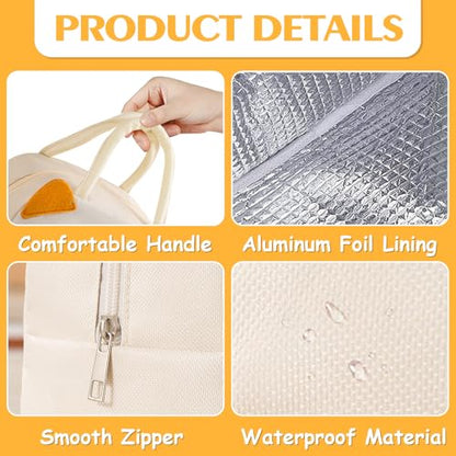 Lunch Bags Tote Cooler Bag Insulated Reusable Lunch Tote Bags Cartoon Portable Lunch Box Bag for Work Office Picnic Beach (Cat) - color: Cat
