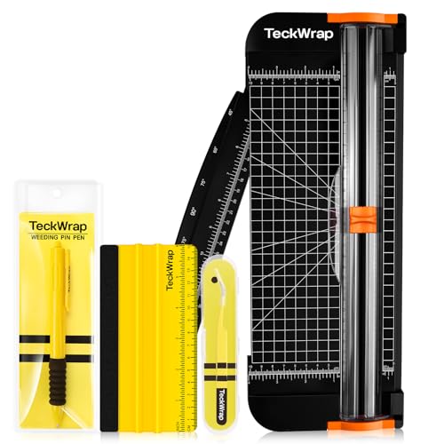 TECKWRAP Paper Cutter & A4 Trimmer – Straight Cutter for Paper with Craft Tool Kit, Squeegee, Removal Pen & Tweezers for Scrapbooking, DIY Crafts, Card Making, Labels, Gift Cards, Cardstock & Photos