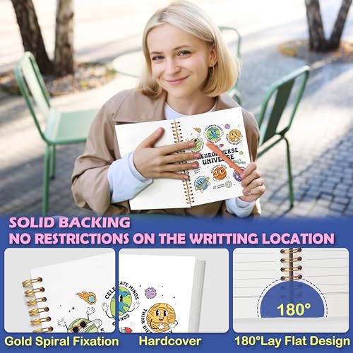 Special Education Teacher Gifts Spiral Notebook 5.5 x 8.3 for Work Study, Autistic Teacher Boys Girls Gifts, Neurodiverse Universe Autism Awareness Acceptance Hardcover Notebook Journal for Women - color: Neurodiverse universe