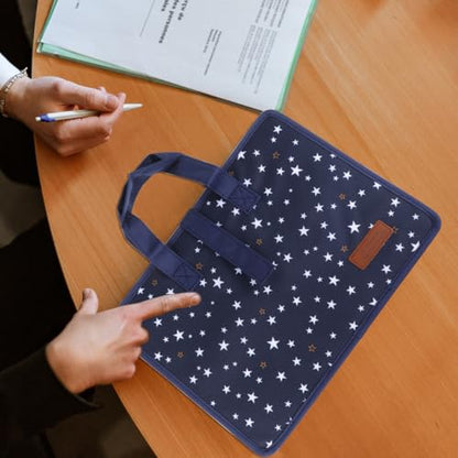 TEHAUX File Folder with Handle 13-Pocket Expanding File Organizer Waterproof Oxford Document Storage Bag for A4 Papers Receipts Cards Vouchers Home Office School Travel