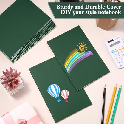 Mimorou 100 Pcs Journals Notebooks Bulk - Kraft Softcover A5 Small Notebooks 5.5 Inch x 8.3 Inch Notepads with 60 Page 30 Sheet for Writing Sketch Travel Office Supplies(Green,Lined) - color: Green, style: Lined
