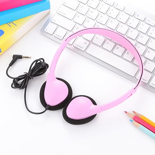 5 Pack Classroom Bulk Headphones for School Kids, Wholesale Class Set Wired Earphones for Students Children Toddler Teens Boys Girls and Adult (LS04, 5 Mixed)