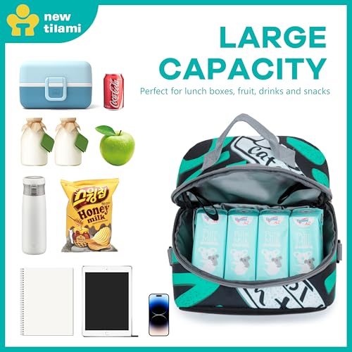 NEW TILAMI Kids Lunch Bag Double Insulated for tilami Rolling Backpack Girls Boys forTravel School Picnic, Vibrant Teal - color: Vibrant Teal