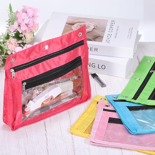 PATIKIL Expandable Pencil Pouch for 3 Rings Binder, 1 Pack Oxford Cloth Large Capacity Zipper Binder Pouch Pencil Case for Office Home, Yellow - color: Yellow