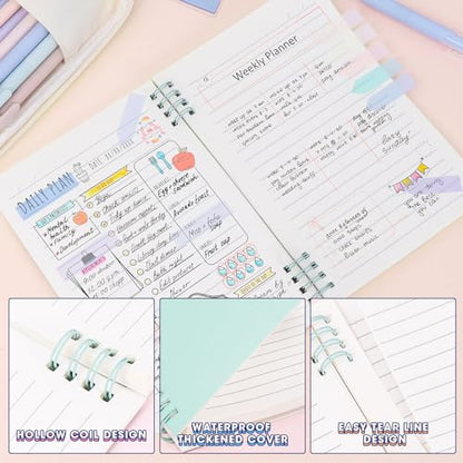 Bible Study Supplies Journaling Kit with Pen Case,12 Pastel Highlighters,5 Black Ink Gel Pens, 6 Mechanical Pencils 0.5 & 0.7mm,Sticky Note Index Tab and So on for bible study - color: Green