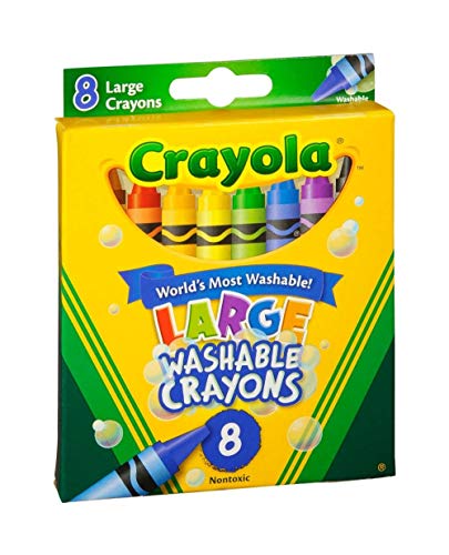 Crayola Washable Crayons, Large Size, 8 Colors, Pack of 1