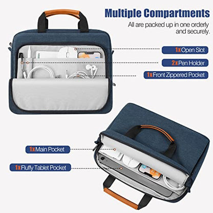 MoKo 9-11 Inch Tablet Sleeve Case, Protective Handle Shoulder Bag | Fits iPad Air 11-inch M4, iPad Pro 11-inch M5/M4, iPad A16, iPad 10th/Air 5/4th 10.9-inch and Tab S8/S9, Indigo - color: Indigo, size: 9-11 Inch