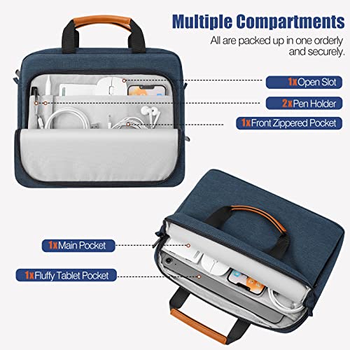 MoKo 13 Inch Tablet Sleeve Case with Multi-Pockets & Shoulder Strap | Fits iPad Pro 13-inch M5, iPad Air 13-inch M4, iPad Pro 12.9 M2/M1, Surface Laptop Go 12.4 and Tab S8+/S9+ 12.4, Indigo - color: Indigo, size: 12.9 Inch