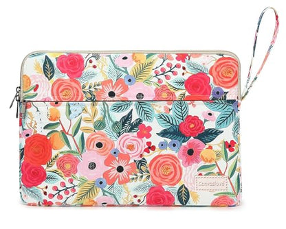 Laptop Sleeve Carrying Case Bag with Handle and Pocket for MacBook Pro 14 inch and 14 inch-14.4 inch HP, Lenovo, Dell, ASUS, Acer Notebook Computer (Rose Garden) - color: Rose Garden With Strap, size: 14 inch