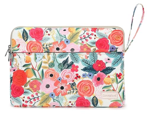 Laptop Sleeve Carrying Case Bag with Handle and Pocket for MacBook Pro 14 inch and 14 inch-14.4 inch HP, Lenovo, Dell, ASUS, Acer Notebook Computer (Rose Garden) - color: Rose Garden With Strap, size: 14 inch