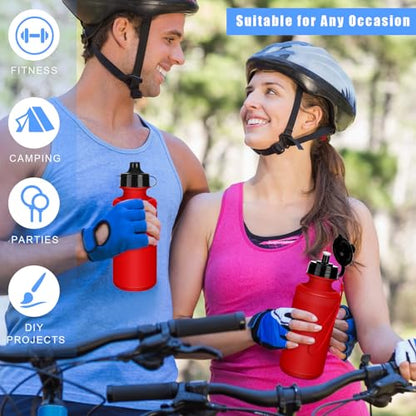 Zubebe 36 Pcs Sports Water Bottles Bulk Squeeze Reusable Plastic Water Bottles Back to School Supplies Summer Gifts for Students School Travel Hiking Cycling Event Team Gift - color: Red