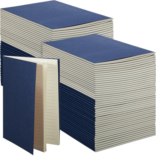 Mimorou 100 Pcs Journals Notebooks Bulk - Kraft Softcover A5 Small Notebooks 5.5 Inch x 8.3 Inch Notepads with 60 Page 30 Sheet for Writing Sketch Travel Office Supplies(Navy Blue,Lined) - color: Navy Blue, style: Lined