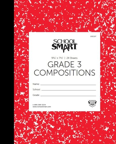 School Smart Skip-A-Line Ruled Composition Book, Grade 3, Red, 48 Pages - 085297 - size: 24 Sheets/48 Pages - Grade 3