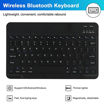 SOPPY Bluetooth Keyboard Case with Mouse for iPad 9th Gen 2021, 8th Gen 2020, 7th Gen 2019 10.2", Air 3 & Pro 10.5", Detachable Wireless Keyboard, Slim Protective Cover, Rechargeable, Black - color: Black, size: 10.2 & 10.5 inch