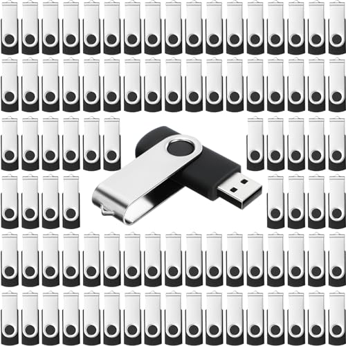 Kanayu 4GB 100 Pack USB Flash Drives Bulk 2.0 USB Thumb Drives Memory Drive with LED Light Portable Keychain Flash Drive for Data Storage Pc Computer Laptop Office School(Black) - color: Black