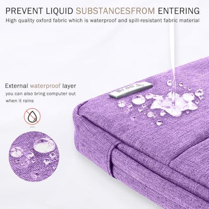 Voova 13 13.6 Inch Laptop Sleeve Case Compatible with MacBook Air 13 M1/M2/M3/M4 2020-2025, MacBook Pro 13/14, IPad Air/Pro 13, Waterproof Slim Computer Bag Cover with Handle, Lavender - color: Lavender, size: 12.6-13.6 Inch
