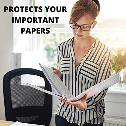 3 Ring Binder, Professional Angle D Ring 4 Inch, Presentation Folder for Standard Pages 8.5 x 11 with Pockets, Crystal Clear View White (4 Pack) - color: White, size: 4 Inch (4 Pack)