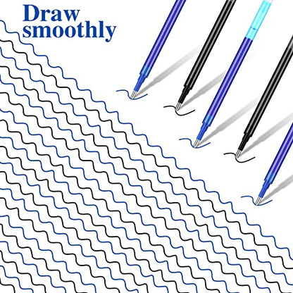 Zonon 24 Pcs 0.7mm Erasable Gel Ink Pen Refills Compatible with Frixion Friction Gel Ink Refills Medium Fine Point Erasable Pens Lead for Writing Planner and Crossword Puzzles(Black, Blue) - color: Black, Blue