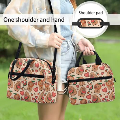 Capybara Lunch Box for Girls 8-12 Watermelon One Piece Lunch Box for Girls 8-10 Preschool Meal Bag Kids 6-8 Kindergarten Toddler Elementary School Adjustable Shoulder Strap Portable - color: Capybara Watermelon