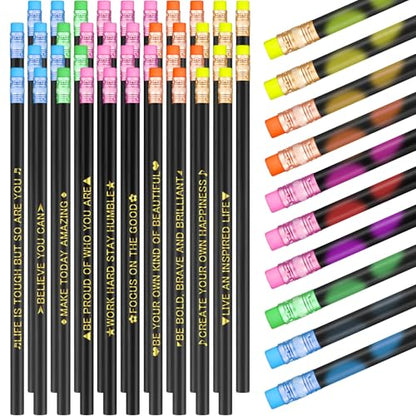 Eersida 80pcs Color Changing Pencil Bulk Back to School Pencils with Eraser Encourage Saying Thermochromic Fun Pencils for Kids Students Classroom First Day of School Gifts (Inspirational) - style: Inspirational