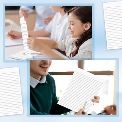 100 Sheets Handwriting Paper 8.5”x11” Narrow Ruled Spacing Raised Line Writing Paper Tactile Handwriting Paper Multi-Sensory Ruled Handwriting Tablet for 3rd Grade and Up