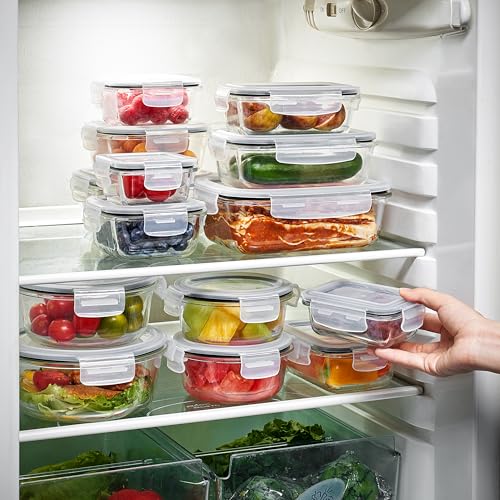 Sorbus Glass Meal Prep Containers, Dishwasher and Oven Safe Reusable Meal Prep Containers, Freezer Safe Glass Food Storage Containers with Airtight Lids - size: 14 Pack Set