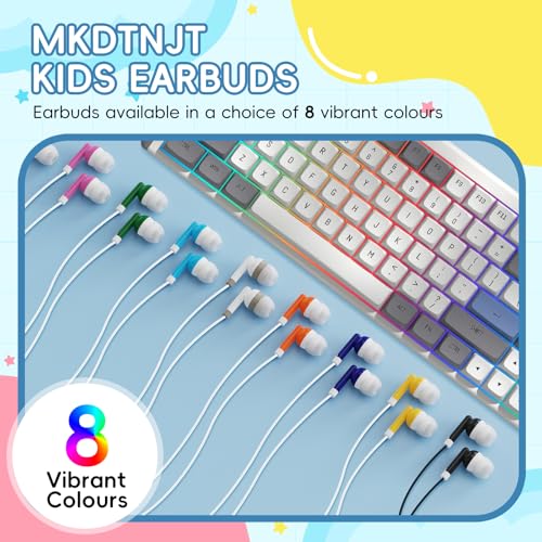 100 Pack Bulk Kids Earbuds for Classroom,Wired in-Ear Class Set,Wholesale Wired Stereo in Ear Student Ear Buds with 3.5 mm Jack,Individually Bagged(HLY101) - size: 100 PACK