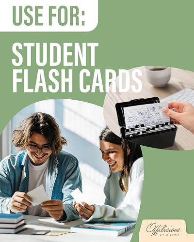 OFFILICIOUS Ruled Index Cards 3x5 — Durable Blank Cards Bulk for Writing Recipes, Notes & Flash Cards for Studying — 100 No Bleed-Through White Double-Sided Notecards 3x5 Lined & Blank