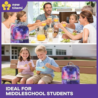 NEW TILAMI Kids Lunch Bag Double Insulated for tilami Rolling Backpack Girls Boys forTravel School Picnic, Galaxy Purple Blend - color: Galaxy Purple Blend