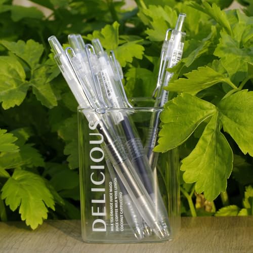 XIZE SH Rollerball Pens 0.38mm Ultra Fine Point,Pack of 8 | Clear Barrels,Black Gelly Ink ,Smooth Writing For Journaling, Notetaking