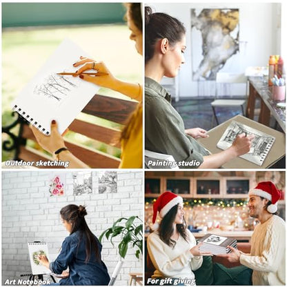 20 Pcs Sketch Books Bulk 5.5 x 8.5 In 800 Sheets Top Spiral Bound Sketch Pad Drawing Paper 40 Sheets Each Acid Free Mixed Media Sketchbook 68lb/100gsm Art Supplies for Beginner Artist - size: 5.5x8.5in, style: Total 800 sheets-20pcs