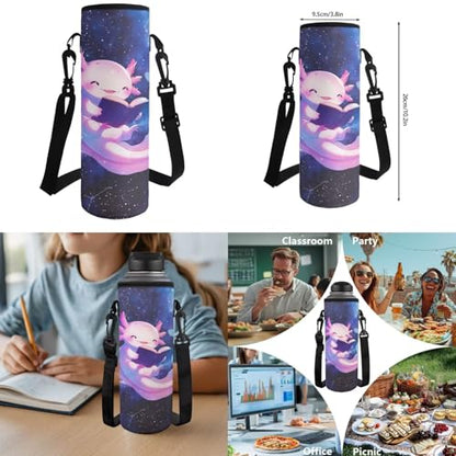 Axolotl Backpack Set, 4 PCS School Backpack with Lunch Box, Pencil Case and Water Bottle Bag, for Elementary Ages 9-12 Boys and Girls Daily Use - color: Reading Axolotl Print