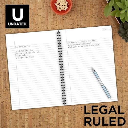 Cambridge Limited Business Notebook, Legal Ruled Paper, 6-3/4" x 9-1/2", 80 Sheets, Flexible Soft Touch Cover, Wirebound, Gray (06672)