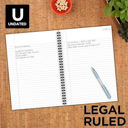 Cambridge Limited Business Notebook, Legal Ruled Paper, 6-3/4" x 9-1/2", 80 Sheets, Flexible Soft Touch Cover, Wirebound, Gray (06672)