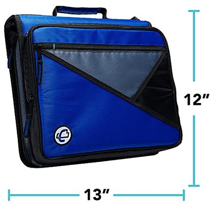 Case-it Universal Zipper Binder | 2-Inch O-Rings, 13-Inch Laptop/Tablet Padded Pocket, 400 Sheet Capacity, Multiple Storage Pockets & Shoulder Strap | School & Office Organizer | LT-007 Purple